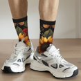 thumbnail image 4 of Uemuo Sunflower Floral Butterfly Pattern Women's Crew Socks, Soft Durable Breathable Moisture-Wicking with Odor Control Cotton socks, 4 of 9