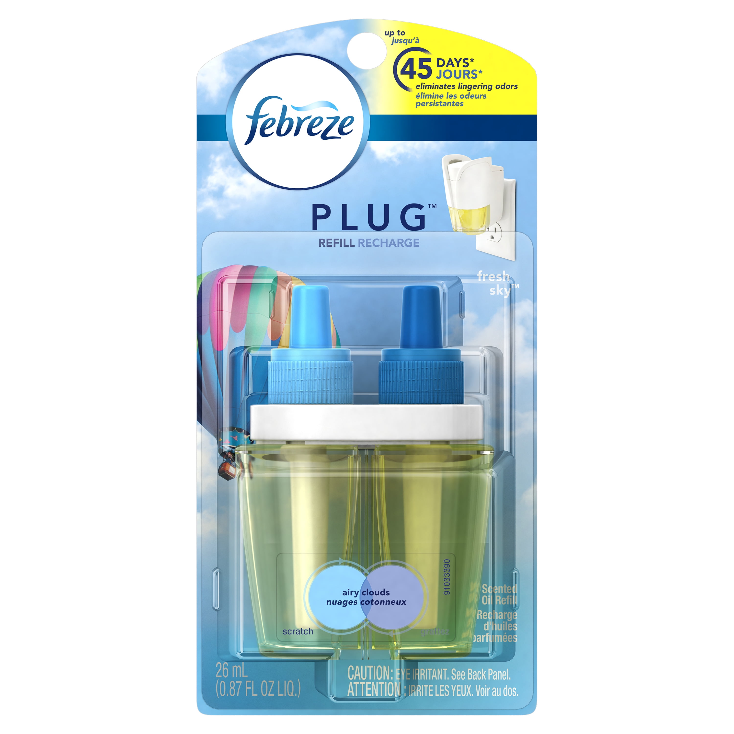 Febreze Plug Scented Oil Refill, Fresh Sky, 0.87 fl oz