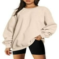 thumbnail image 1 of Women Sweatshirt  Long Sleeve Crew Neck Solid Loose Fall Pullover Tops for Casual Daily Gray S, 1 of 4