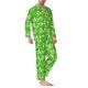 thumbnail image 2 of Balery Green Cucumber Pijama para Hombre de Dos Piezas con Manga Larga, Conjunto de Dormir y Descanso Suave con Bolsillos-Large, 2 of 7
