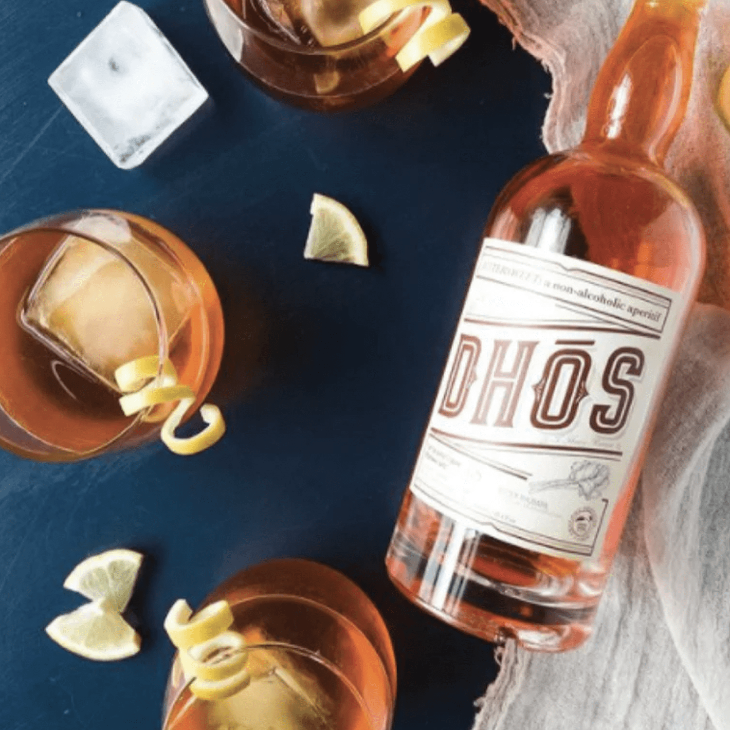 Dhos Handcrafted Non-Alcoholic Bittersweet Liqueur Aperitif - Keto-Friendly, Zero Sugar, Zero Calories, Zero Proof - 750 ML - Perfect for Mocktails