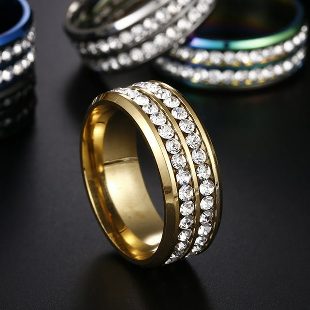 TopLLC Bagues Mode pour Femmes Double Diamant Bijoux Ring Ladies