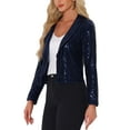 thumbnail image 4 of Allegra K Sparkly Cropped Cardigan for Women's Open Front Sequin Bolero Shrug, 4 of 5