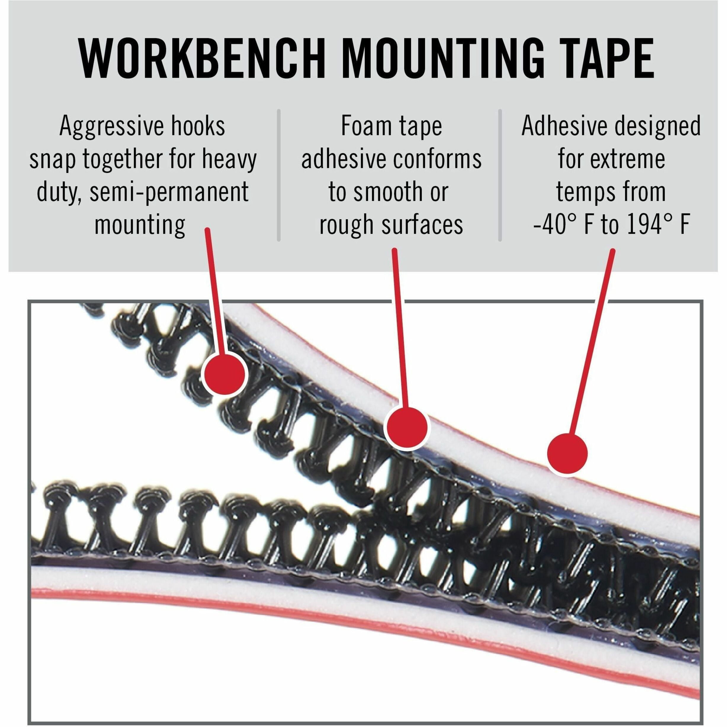 VELCRO Brand Workbench Mounting Tape 1/2in wide black 5ft of closure (10ft of tape)