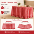 thumbnail image 6 of Teacher Desk Skirts，6 ft x 30 Inch Ruffled Table Skirt Decor Supplies for Classroom Teacher Office Desk Decor, Farmhouse Home Kitchen Party Red, 6 of 9