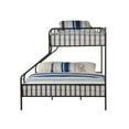 thumbnail image 3 of Metal Twin over Queen Size Bunk Bed with Guardrail and Ladder, Gunmetal, 3 of 6