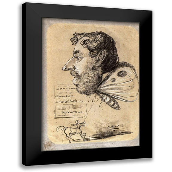 Monet, Claude 11x14 Black Modern Framed Museum Art Print Titled - Caricature of Jules Didier (â€œButterfly Manâ€)