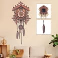 thumbnail image 3 of Retro Wall Clock, Wooden Cuckoo Clock for Indoor Brown, 3 of 11