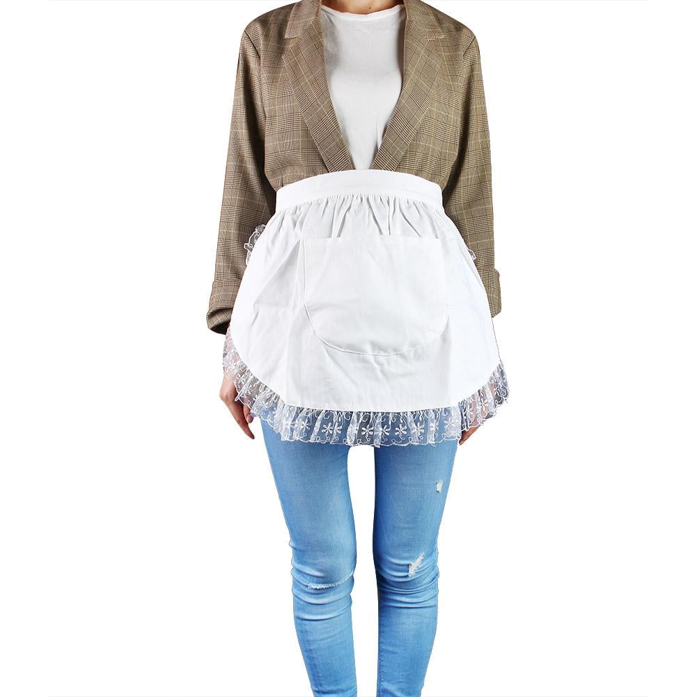 Joli Tablier En Coton Avec Dentelle Brodée Pour Restaurant, Bistrot