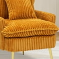 thumbnail image 5 of Glavbiku Corduroy Upholstered Single Sofa Chair,Recessed Arm Metal Legs Accent Chair,Yellow, 5 of 9