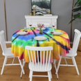 thumbnail image 2 of Colorful Rainbow Tie Dye Spiral Pattern Round Tablecloth 60"x60",Wrinkle Wipeable Table Cloth for Kitchen Dining Room Picnic Patio Party, 2 of 6