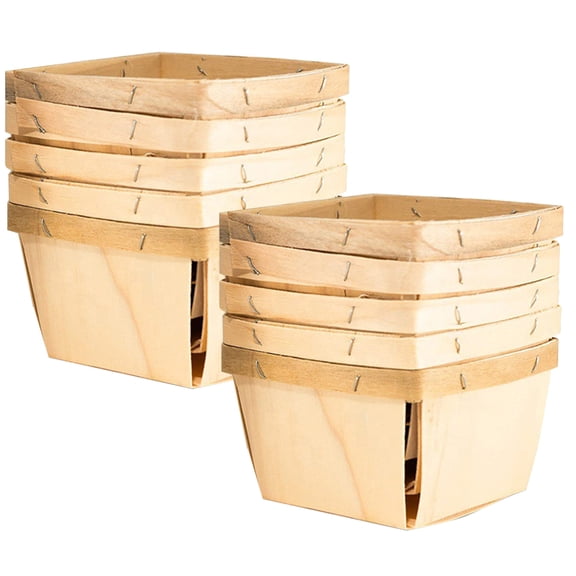 Tineasur 10pcs Fruit Basket Wood Storage Modern and Simple Restaurant Use