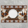thumbnail image 2 of Cowhide Aztec Table Place Mats 18"x12" Southwestern Aztec Placemats Set of 4 Kitchen Dining TableCow Fur Print Bohemian Tribal Washable Fabric Decoration Table Mats Bohemian Table Mats, 2 of 4
