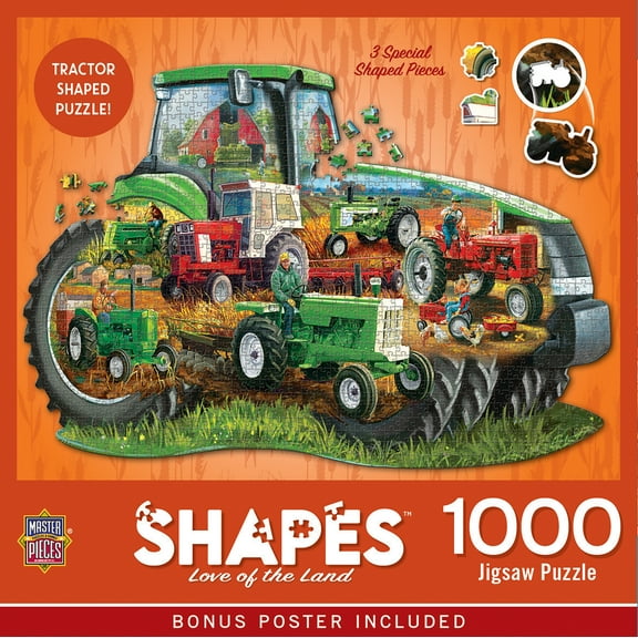 MasterPieces 1000 Piece Jigsaw Puzzle - Tractor Shape - 38.5"x26.5"
