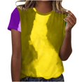 thumbnail image 2 of MSJUHEG T-Shirts Mardi Gras pour Femmes, T-Shirts Graphiques, T-Shirts de Carnaval, T-Shirt Imprimé à Manches Courtes Col Rond Mode Décontractée Haut Masque T-Shirt Graphique, Vêtements Mardi Gras Jaune TG, 2 of 4