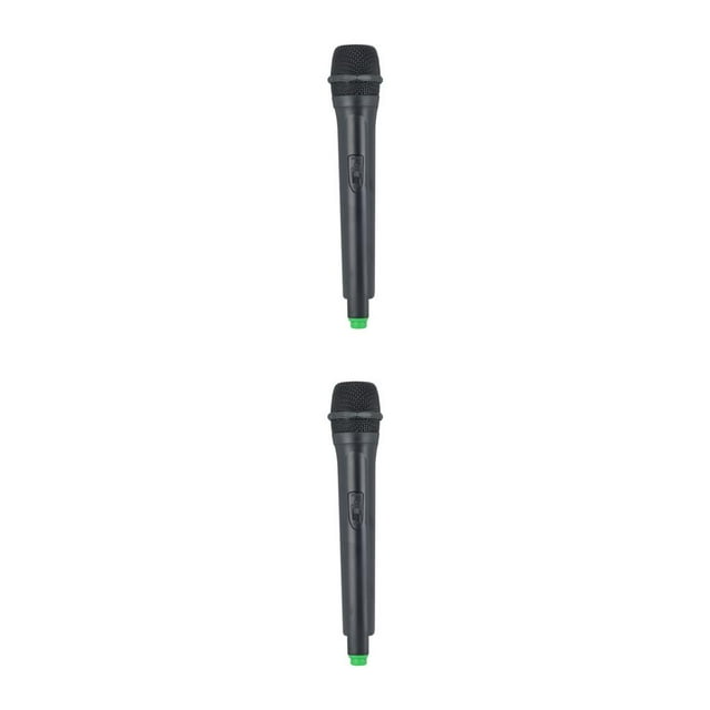 tredstone Children Artificial Microphone Stage Performance Interview Party Simulation Fake Plastic Mic Prop Toy Birthday Gift Big Tube Black 2Set