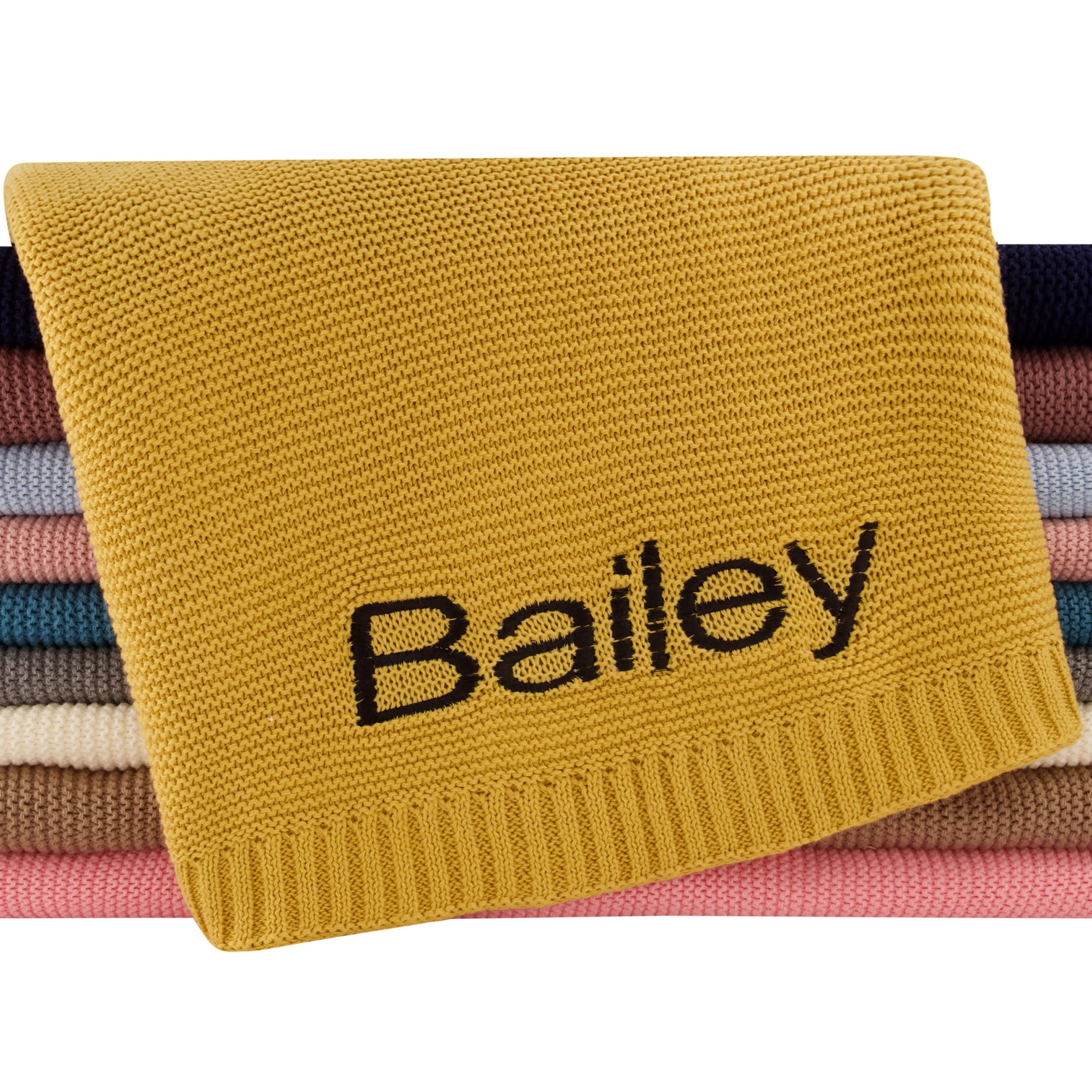 Personalized Knit Blanket for Baby Boys and Girls Custom Toddler