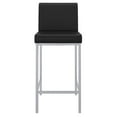 thumbnail image 6 of Contemporary Home Living Low Back Counter Stool - 37.5" - Set of 2 - Black and Chrome, 6 of 6