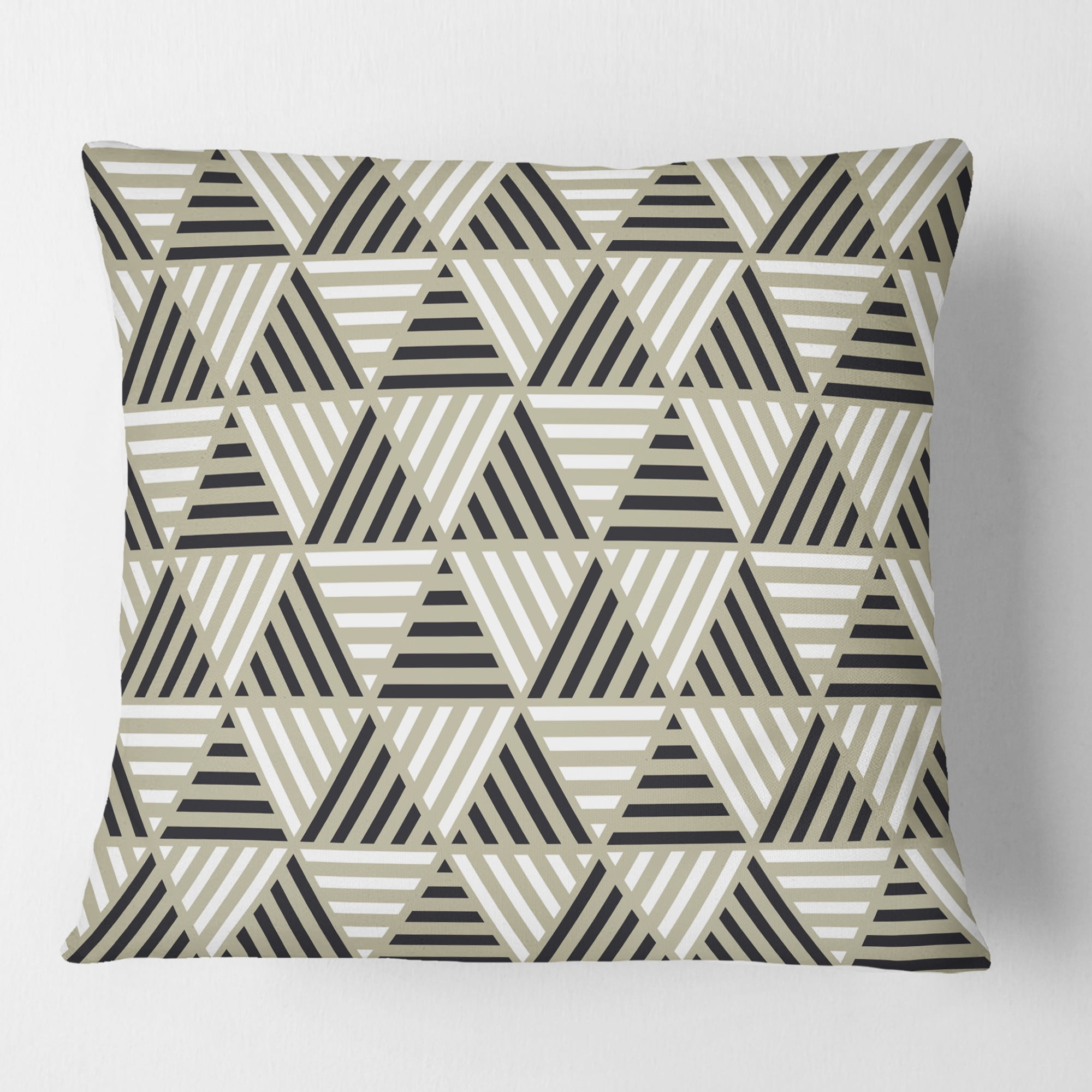Designart Triangular Retro Design VIII' Mid-Century Modern Throw Pillow - 16x16