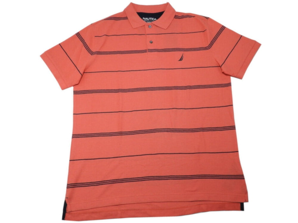 YYear Mens Stripe Short Sleeve Slim Fit Plus Size Spread Collar Polo Shirt 