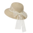 thumbnail image 5 of Straw Sun Hats for Women Wide Brim Elegant Bow Summer Big Beach Hat UPF 50+ Vacation Honeymoon Protection with for Summer, 5 of 5