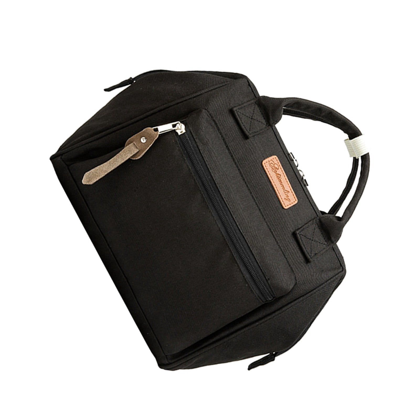 Suodoka Multifunctional Diaper Bag Water-Resistant Travel Tote Baby Handbag for Mom Large Capacity with Insulated Pockets Classic Black 9.45 inches / 24 cm