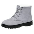 thumbnail image 2 of CAICJ98 Women's Winter Boots Comfortable Outdoor Anti-Slip Ankle Boots keep Warm Booties Lace Up Flat Platform Shoes Snow Boots for Women (Grey,Size 7.5), 2 of 4