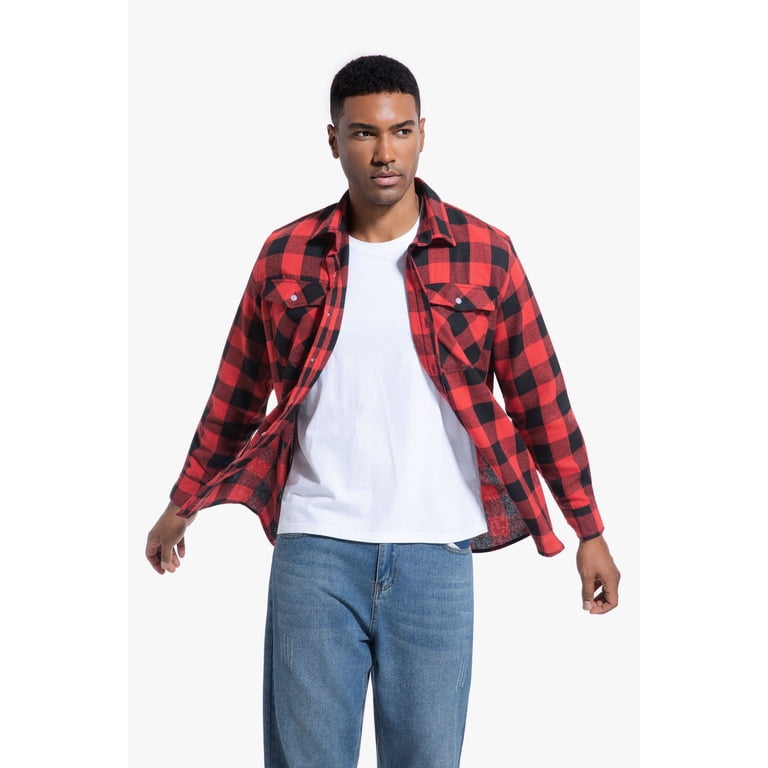 Onimisc Men's Plaid Flannel Shirt photo 5