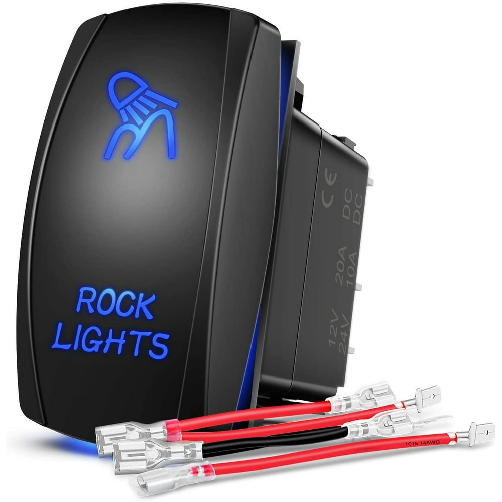 Nilight ROCK LIGHTS Rocker Switch LED Light Bar 5Pin Laser On/Off LED