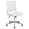 thumbnail image 2 of Flash Furniture Mid-Back Armless White LeatherSoft Contemporary Ribbed Executive Swivel Office Chair, 2 of 15