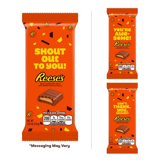 REESE’S Peanut Butter Appreciation XL Bars, 4.25 oz (Messaging May Vary