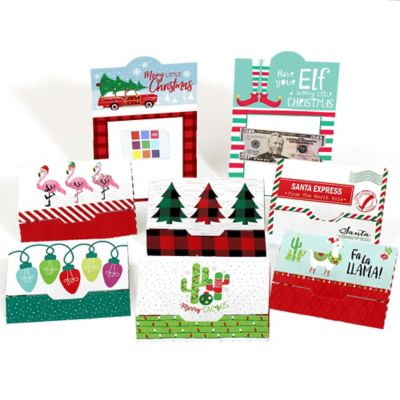 Red Cross Uk Christmas Cards Red & Green Assorted Holiday Cards - Christmas Money And Gift Card Holders - Set of 8 ()