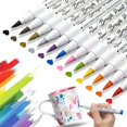 thumbnail image 2 of Juego de rotuladores de dibujo de doble pincel, bolígrafos de pintura acrílica para caligrafía, letras, Roca, vidrio, lienzo, Metal, cerámica, madera, 12-36 colores, 2 of 4