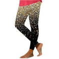thumbnail image 2 of lcziwo Daily Sales, Womens Leggings Fashion Glitter Sequin Print Yoga Pants Stretchy High Waisted Workout Gym Tights Cozy Lounge Pants Multicolor XXL, 2 of 7