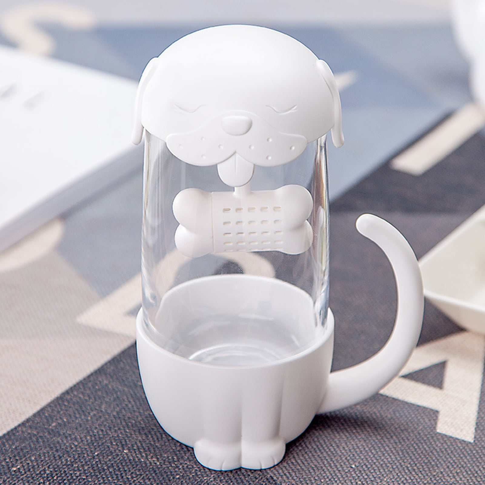 Dolked Novelty Cat Teacup Kettle with Detachable Water Filter and Base