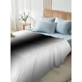 thumbnail image 4 of Black Grey White Full Size Flat Sheet, Wrinkleproof & Fadeproof Cooling Flat Bed Sheet Only, Farmhouse Ombre Color Modern Simple Breathable Soft Bedding Top Sheets 81 x 96 Inches, 4 of 8