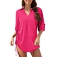 thumbnail image 1 of Youmylove Couverture de Maillot de Bain pour Femmes Couverture de Maillot de Bain Bikini Couverture de Maillot de Bain Robe de Plage à Cordon Chemise de Bain Ajourée, 1 of 5