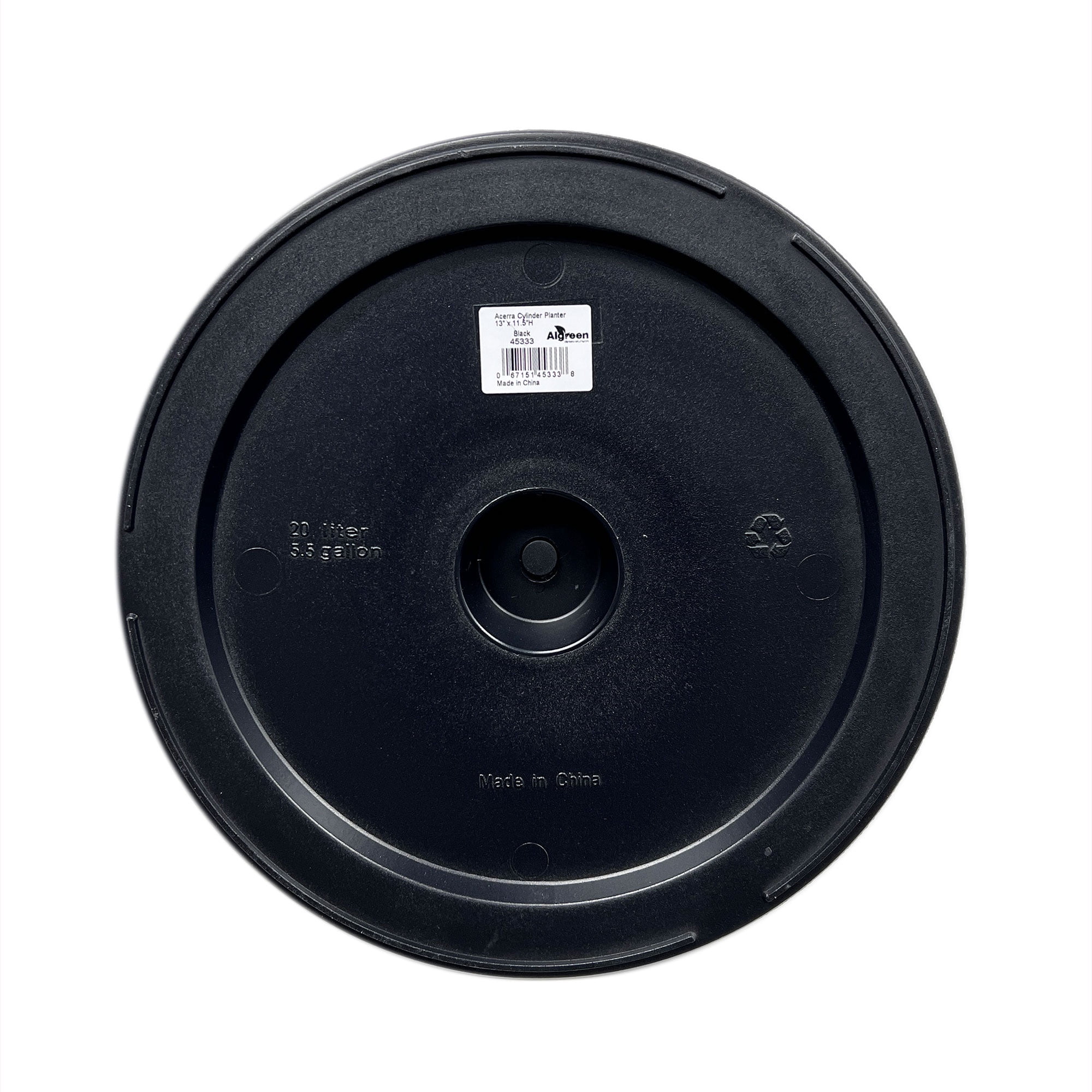 Acerra Cylinder Planter, 13" x 11.5"H Black, 2 Pack