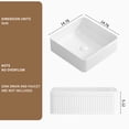 thumbnail image 3 of TICOZE Rectangular 15" Vessel Sink – Striped Design Bathroom Sink with High-Temperature Fired Ceramic Bathroom Sink Construction for Artistic Vanity Sink Installation, 3 of 8