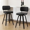 thumbnail image 2 of ANMINY Swivel Counter Height Bar Stools, Set of 1, Upholstered Faux Leather Barstools with PU Back, 26" Seat Height Bar Chairs for Kitchen Island, Bentwood Wood Frame, 2 of 11