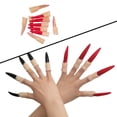 thumbnail image 4 of 10 Uds. De uñas postizas, suministros para fiesta de uñas de de , suministros para de Halloween rojo Colcomx  Uñas de los dedos, 4 of 8