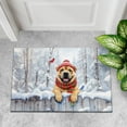 thumbnail image 4 of Playful Chinese Shar-Pei Welcomes Winter Snowy Day with Cardinal Bird Doormat Dog Lover Indoor Outdoor Welcome Mat - 2017, 4 of 5