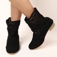 thumbnail image 2 of Bottines Tendance pour Femmes Design Lacets Talon Bas - sur Chaussures Courtes pour Automne Saison, 2 of 6