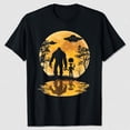 thumbnail image 2 of Hauts pour Femmes Décontractés Grande Taille à Manches Courtes T-Shirt Imprimé Blouse à Col Rond, Noir, 3TG, 2 of 3