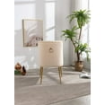 thumbnail image 4 of Velvet Upholstered Dining Chair Leisure Chairs Upholstered Side Chairs with Metal Legs for Living Room, Contemporary Style Beige, 4 of 7
