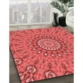 thumbnail image 3 of Ahgly Company Machine Washable Indoor Square Transitional Red Area Rugs, 8' Square, 3 of 7