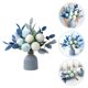 thumbnail image 2 of 1 juego de hortensias artificiales decorativas, flores falsas, hortensias simuladas con jarrón, 2 of 7