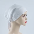 thumbnail image 1 of Women's Muslim Elastic Band Ethnic Hijab Solid Color Adjustable Small Cap Tube Cap Wrapped Turban Cap Lace Up, 1 of 3