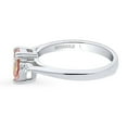 thumbnail image 3 of BERRICLE Sterling Silver 3-Stone Morganite Color Pear Cut Cubic Zirconia CZ Fashion Anniversary Ring for Women, Rhodium Plated 0.8 Carat Size 5.5, 3 of 9