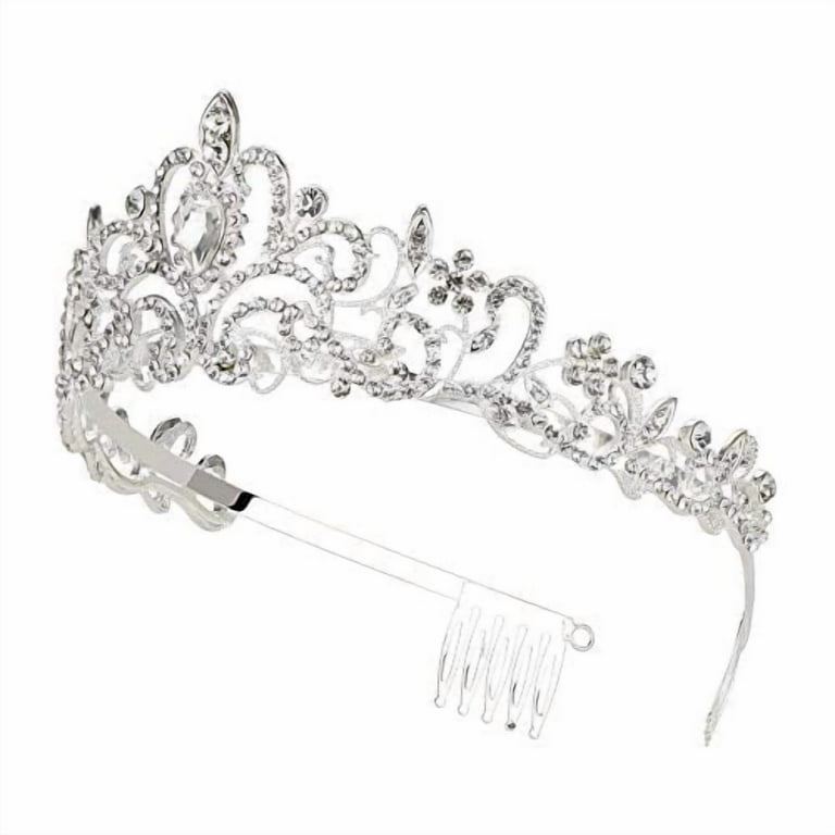 Makone Crystal Crowns and Tiaras with Comb Headband for Girl or Women Birthday Party Wedding Prom Bridal Christmas Valentine Halloween